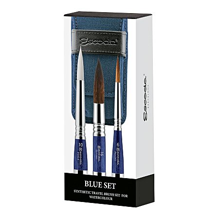 Escoda Synthetic Travel Brushes - Blue Set