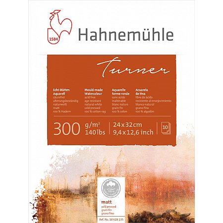 Hahnemuhle William Turner block 300g 10 ark Cold pressed - 24x32cm