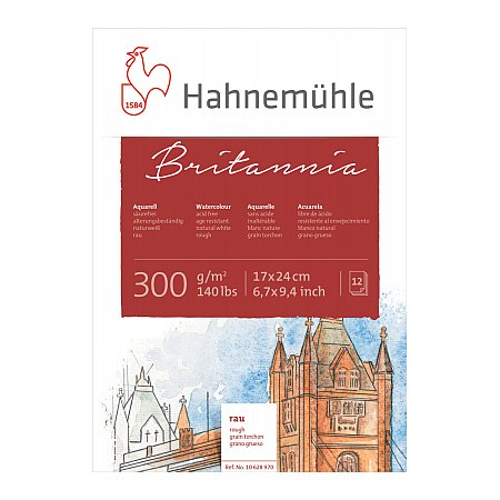 Hahnemuhle Britannia block 12 Sheets 300g Rough - 17x24cm