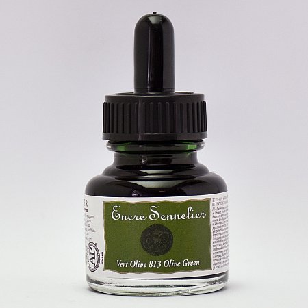 Sennelier Ink, 30ml - 813 Olive green