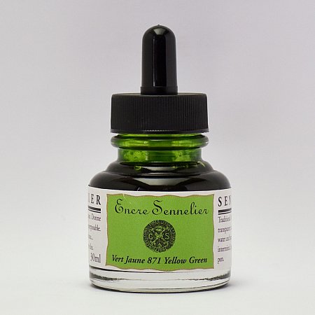 Sennelier Ink, 30ml - 871 Yellowish Green